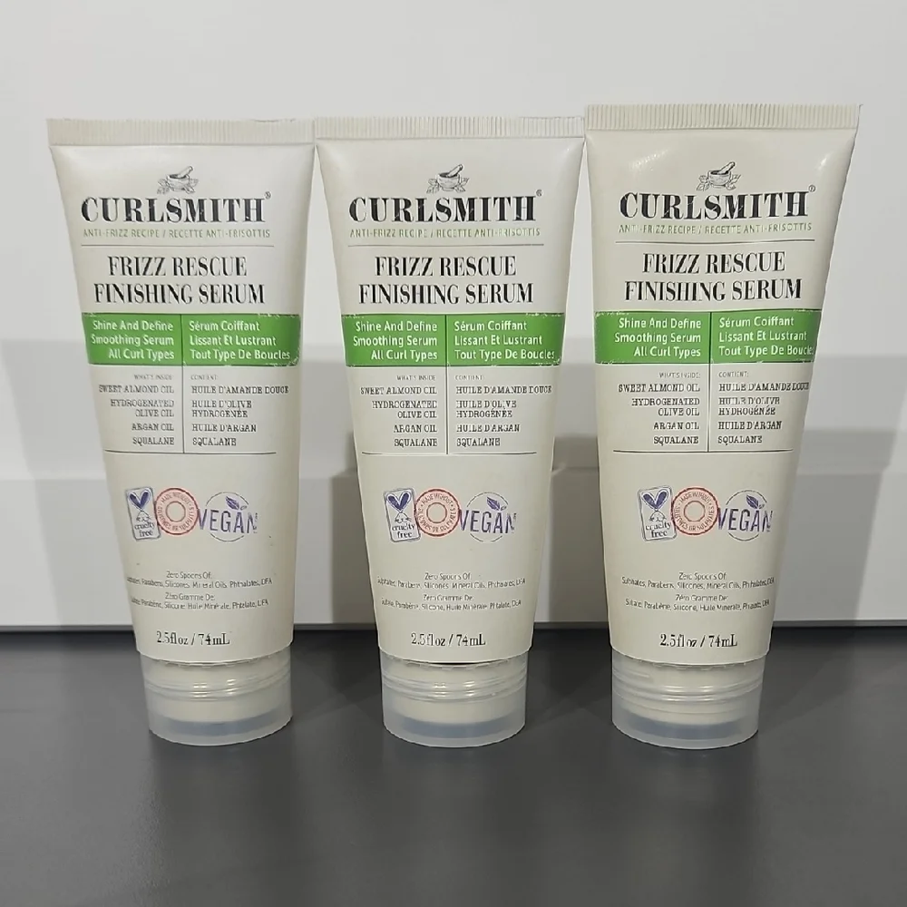Curlsmith Frizz Rescue Finishing Serum 2.5 oz / 74 mL (Set of 3) Brand New Authe